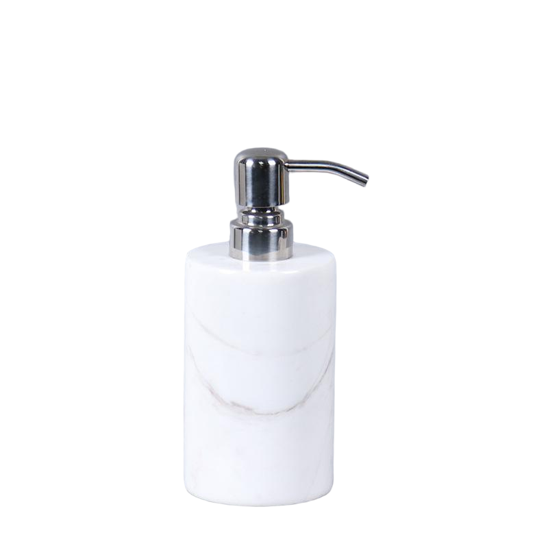 Round Marble Soap Dispenser – Solid Stone with Metal Pump (1kg)