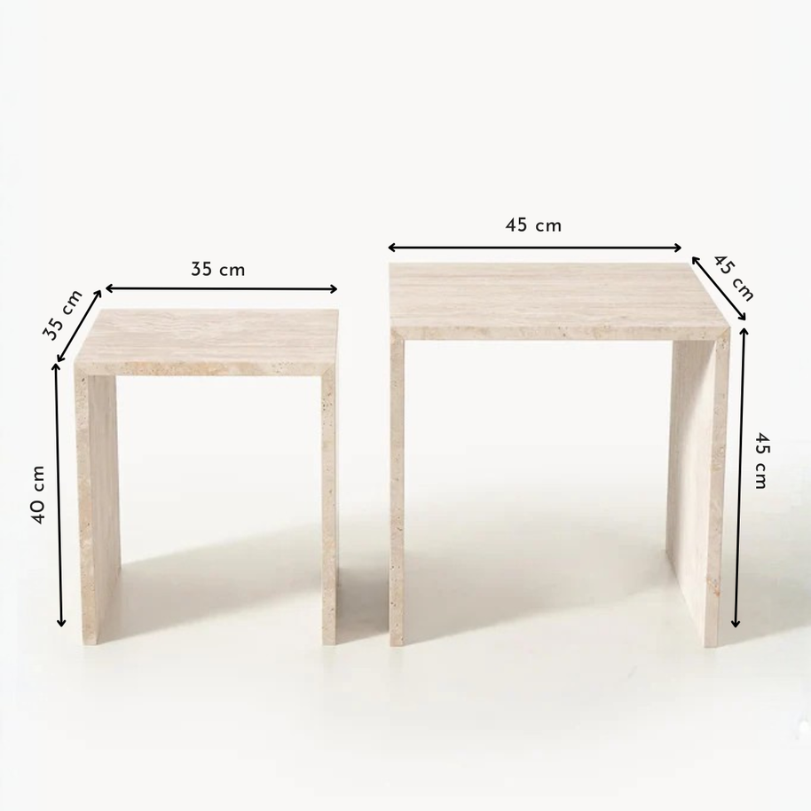 Table 2 V2 (2) - Alba Natuursteen Bijzettafels – Set van 2 | Portugees Design