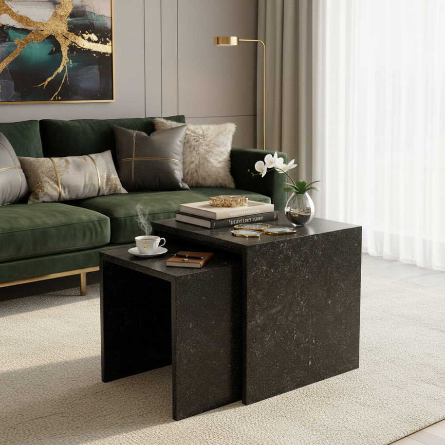 Table 2 V2 (2) - Alba Natuursteen Bijzettafels – Set van 2 | Portugees Design