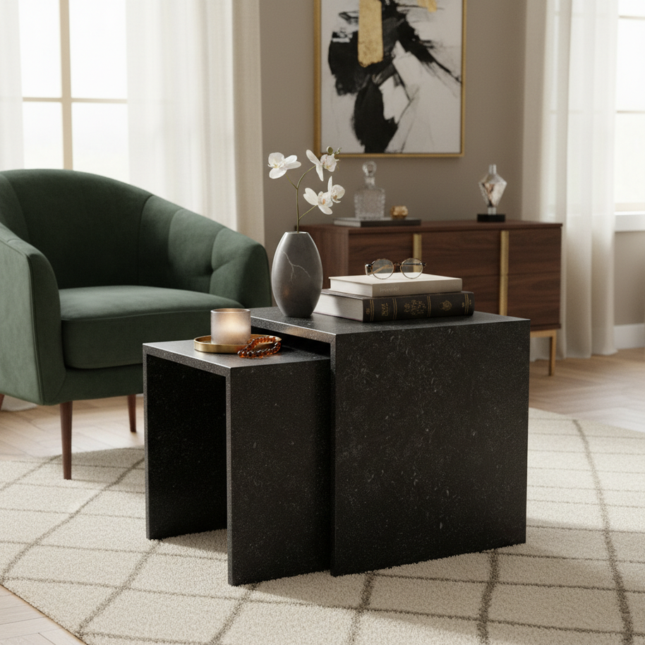 Table 2 V2 (2) - Alba Natuursteen Bijzettafels – Set van 2 | Portugees Design