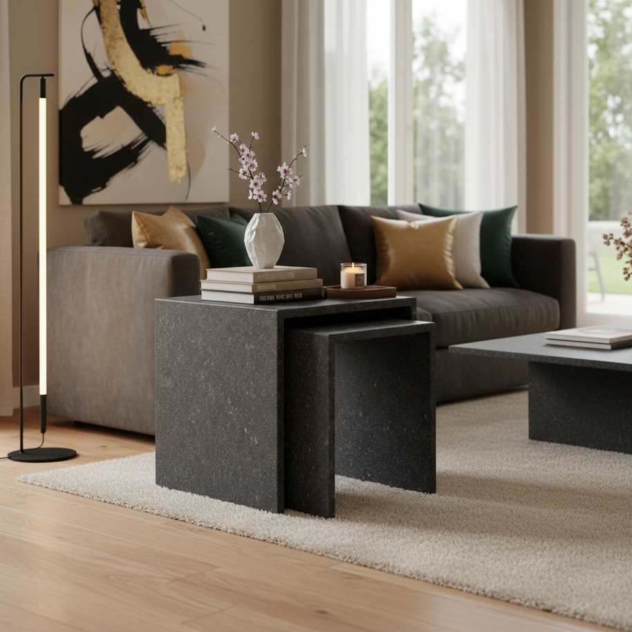 Table 2 V2 (2) - Alba Natuursteen Bijzettafels – Set van 2 | Portugees Design