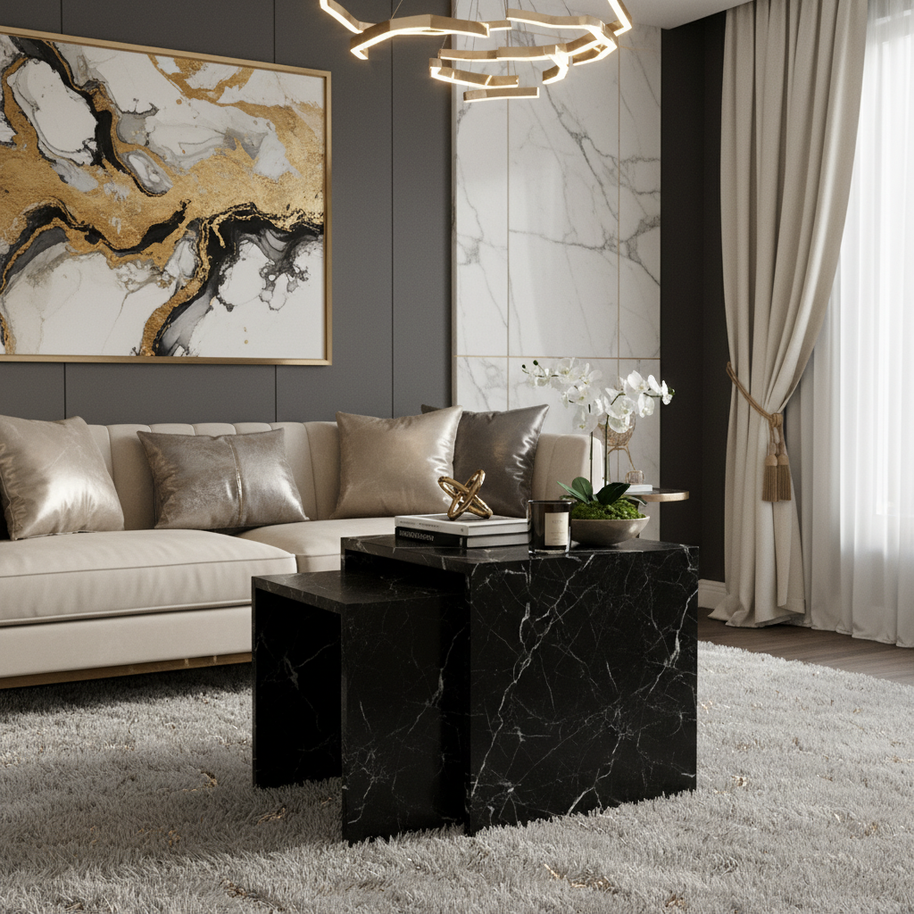 Table 2 V2 (2) - Alba Natuursteen Bijzettafels – Set van 2 | Portugees Design