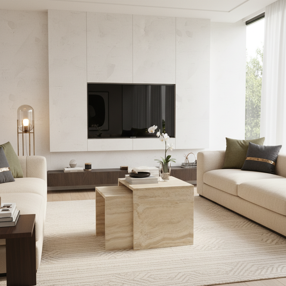 Table 2 V2 (2) - Alba Natuursteen Bijzettafels – Set van 2 | Portugees Design