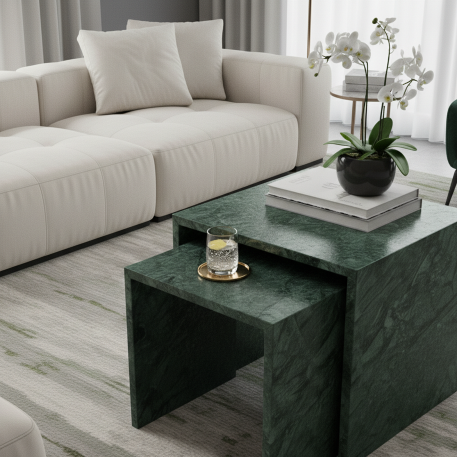 Table 2 V2 (2) - Alba Natuursteen Bijzettafels – Set van 2 | Portugees Design