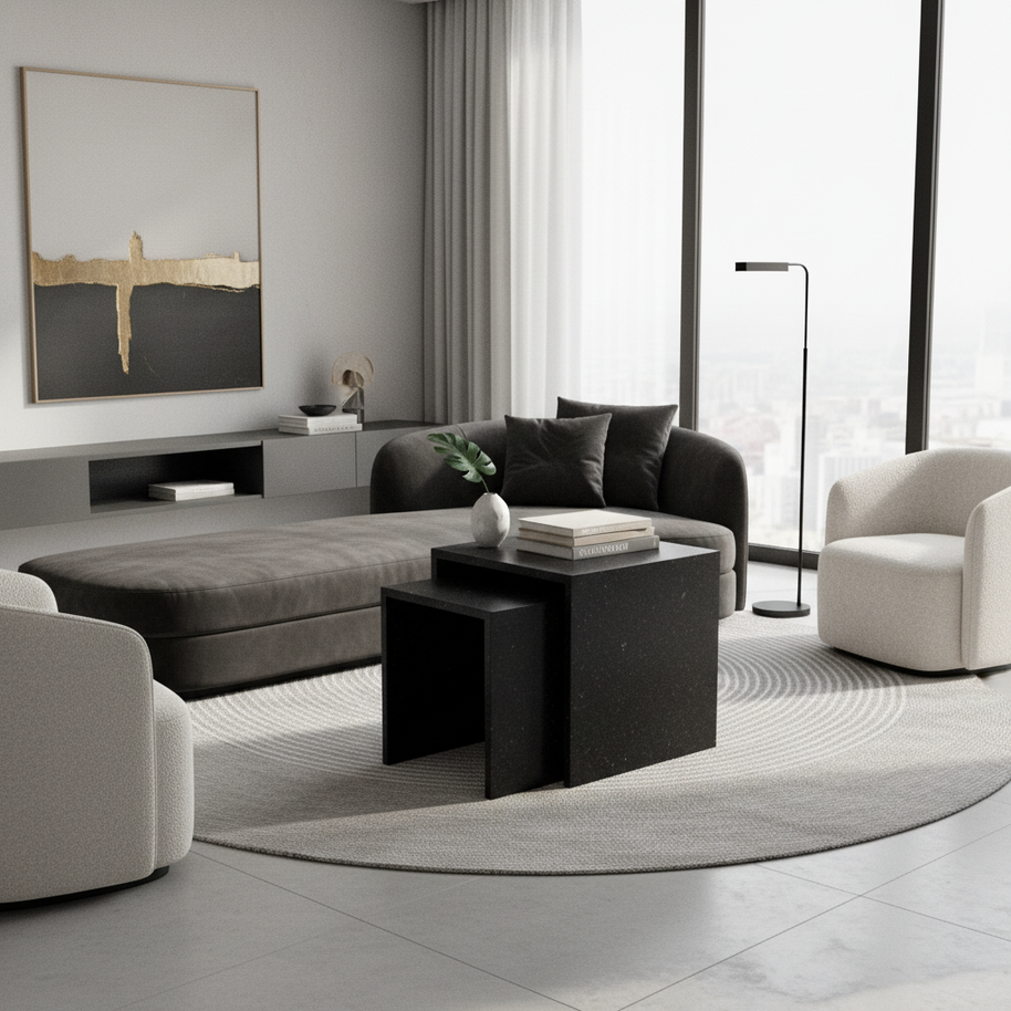 Table 2 V2 (2) - Alba Natuursteen Bijzettafels – Set van 2 | Portugees Design