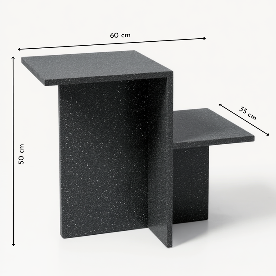 Table 3 V2 - Noiré Natuursteen Bijzettafel – Luxe Minimalistisch Design