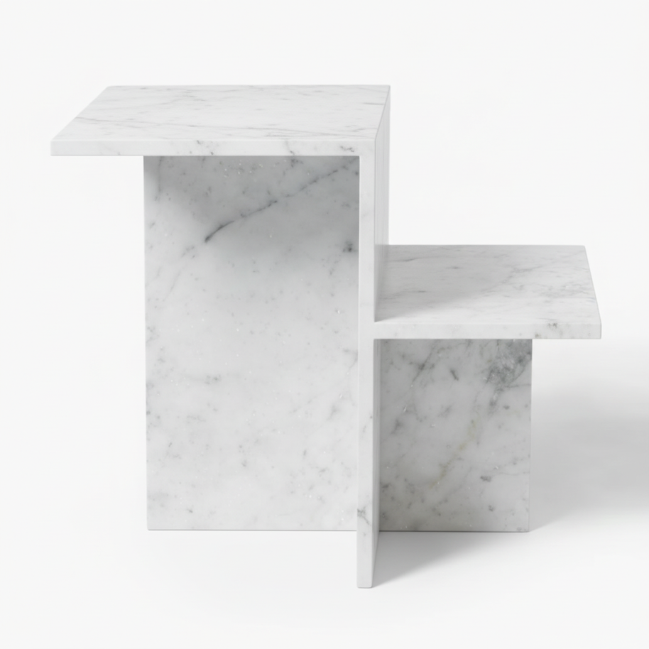 Table 3 V2 - Noiré Natuursteen Bijzettafel – Luxe Minimalistisch Design