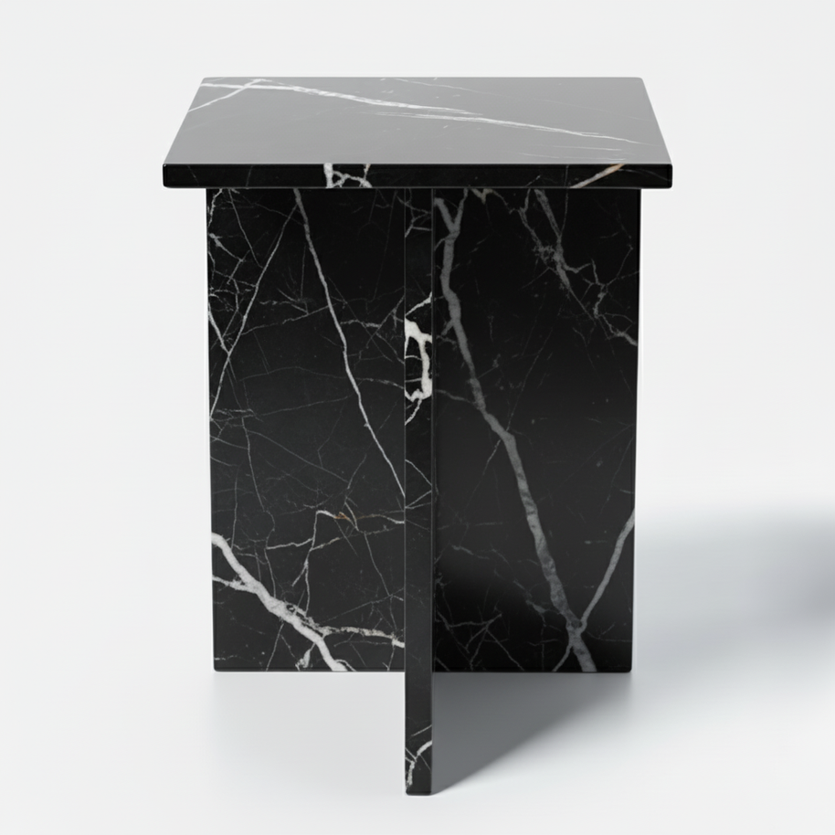 Table 3 V2 - Noiré Natuursteen Bijzettafel – Luxe Minimalistisch Design