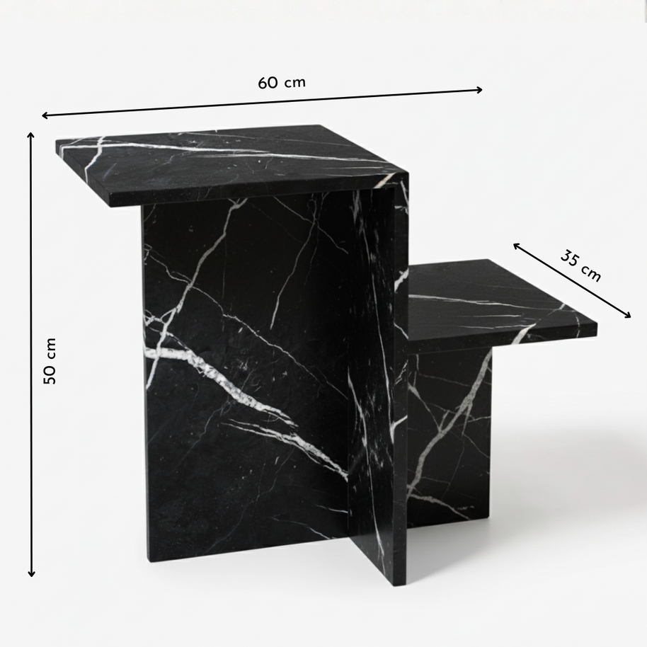Table 3 V2 - Noiré Natuursteen Bijzettafel – Luxe Minimalistisch Design