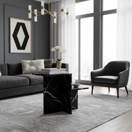 Table 3 V2 - Noiré Natuursteen Bijzettafel – Luxe Minimalistisch Design