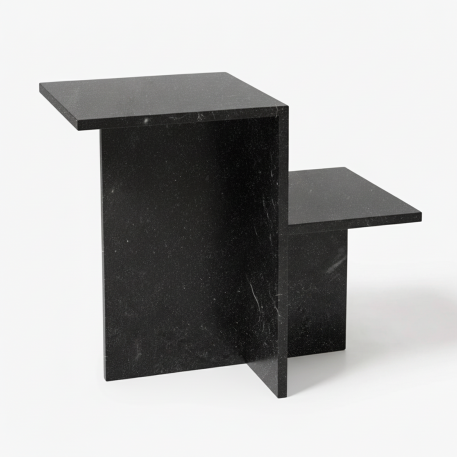 Table 3 V2 - Noiré Natuursteen Bijzettafel – Luxe Minimalistisch Design