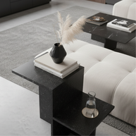Table 3 V2 - Noiré Natuursteen Bijzettafel – Luxe Minimalistisch Design