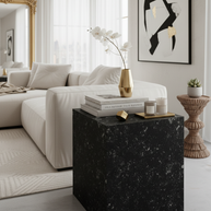 Montero Natuursteen Bijzettafel – Minimalistisch Kubus Design