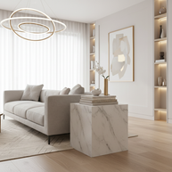 Montero Natuursteen Bijzettafel – Minimalistisch Kubus Design