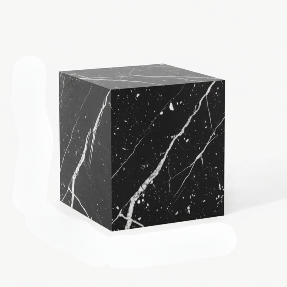 Montero Natuursteen Bijzettafel – Minimalistisch Kubus Design