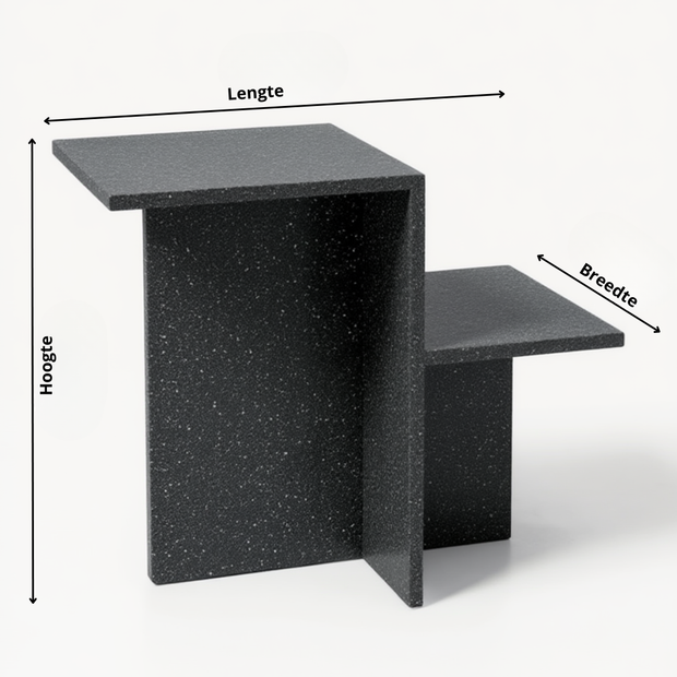 Table 3 V2 - Noiré Natuursteen Bijzettafel – Luxe Minimalistisch Design