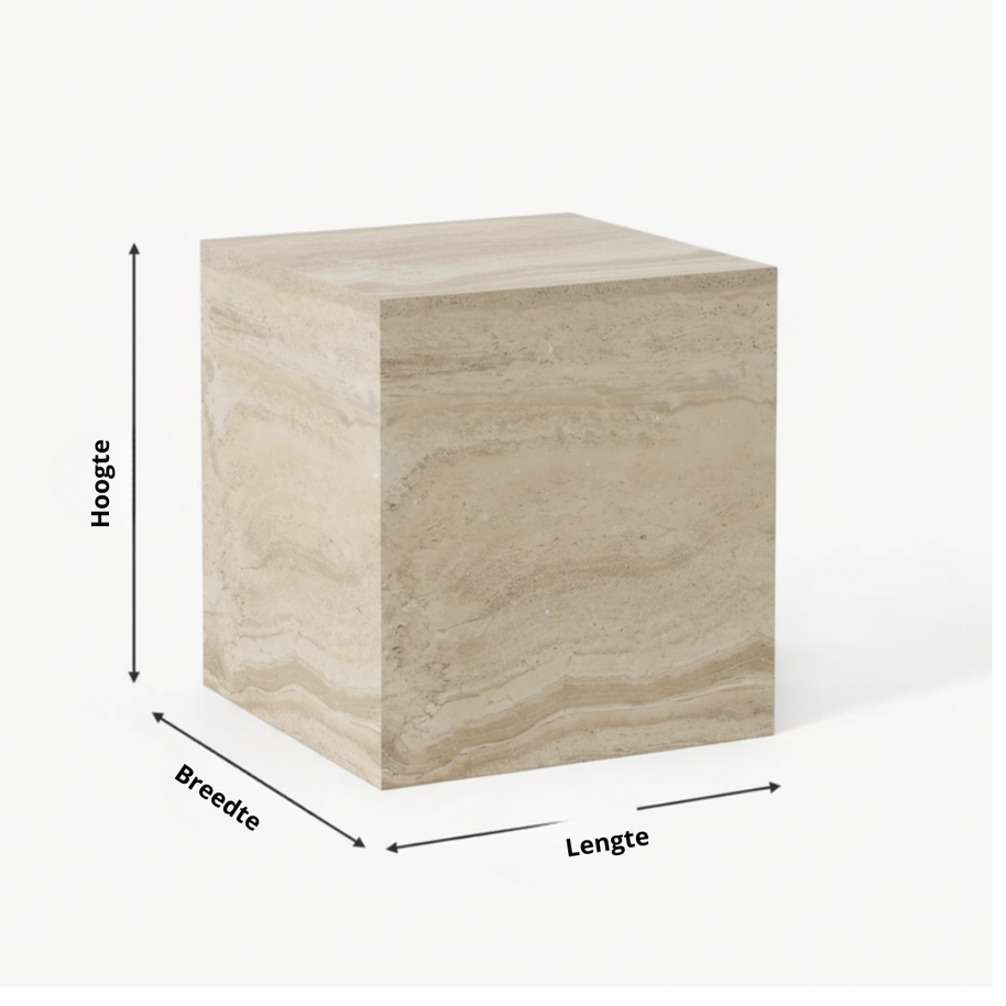Montero Natuursteen Bijzettafel – Minimalistisch Kubus Design