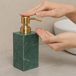 Luxury Marble Soap Dispenser – 1kg Solid Stone with Metal Pump