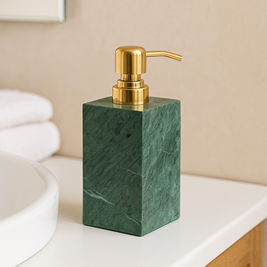 Luxury Marble Soap Dispenser – 1kg Solid Stone with Metal Pump