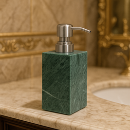Luxury Marble Soap Dispenser – 1kg Solid Stone with Metal Pump