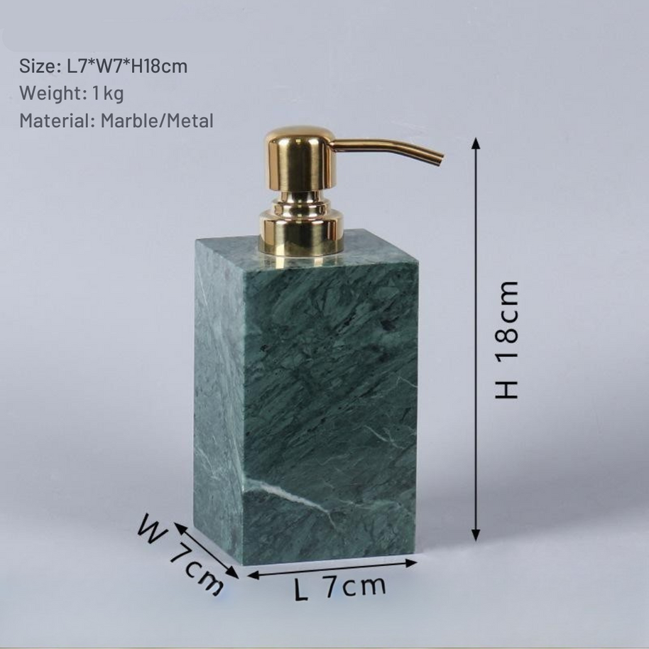 Luxury Marble Soap Dispenser – 1kg Solid Stone with Metal Pump