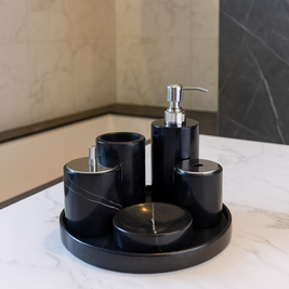 Luxury 6-Piece Marble Bathroom Set – Solid Stone