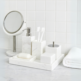 Luxury 6-Piece Marble Bathroom Set – Solid Stone