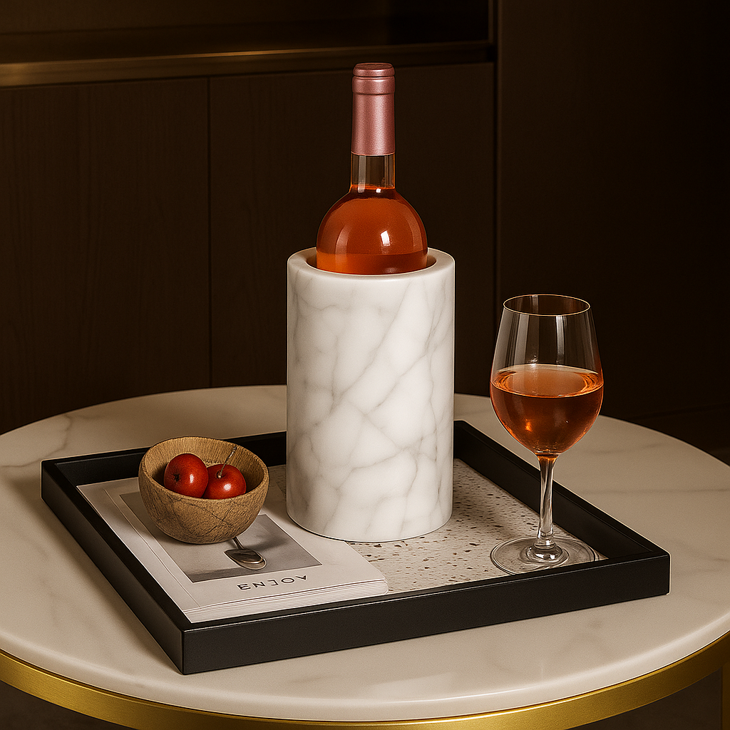 Marble Wine Cooler – Solid Stone Bottle Chiller