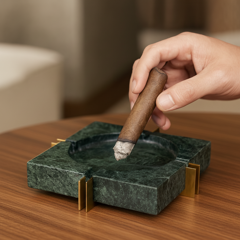 Modern Square Marble Ashtray Natural Solid Stone With Brass Accents modern-square-marble-ashtray-natural-solid-stone-with-brass-accents