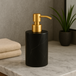 Round Marble Soap Dispenser – Solid Stone with Metal Pump (1kg)