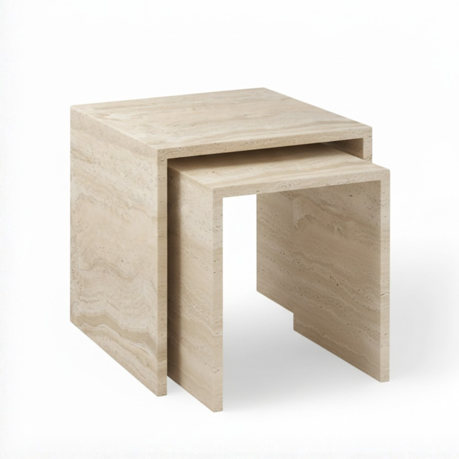 Table 2 V2 (2) - Alba Natuursteen Bijzettafels – Set van 2 | Portugees Design