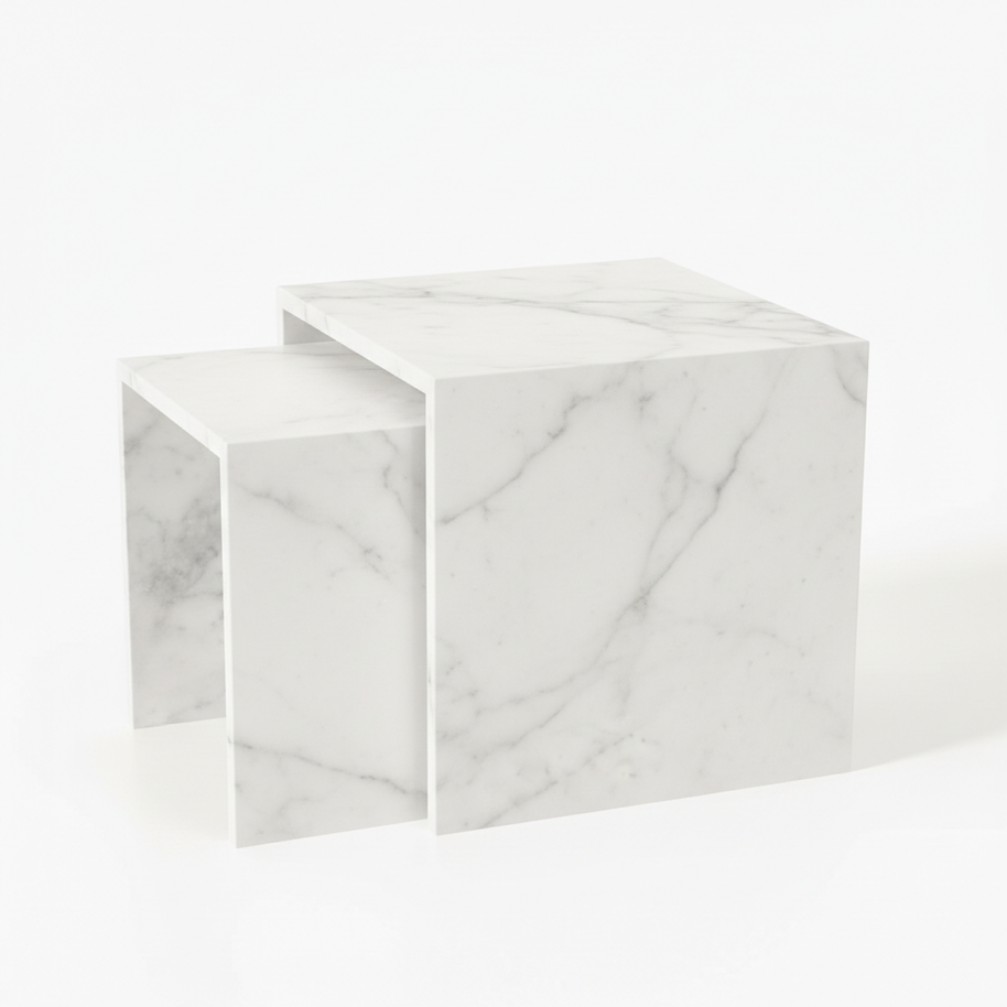 Table 2 V2 (2) - Alba Natuursteen Bijzettafels – Set van 2 | Portugees Design