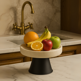 White Travertine Pedestal Stand