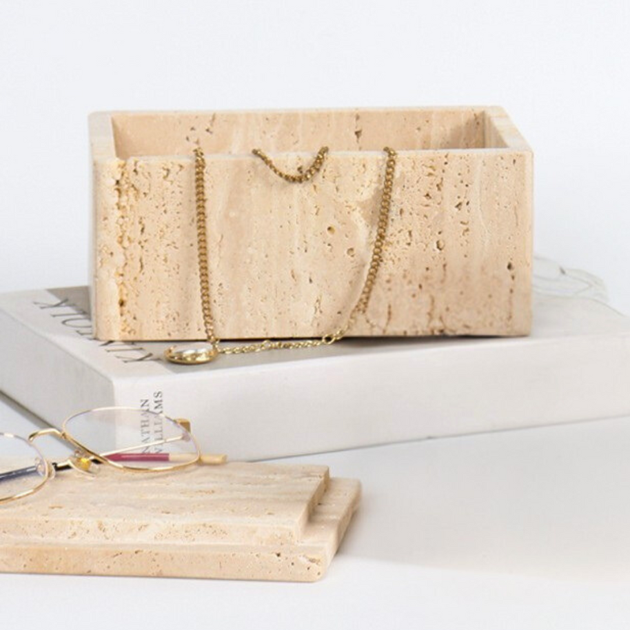 Schmuckschatulle aus Travertin – Aufbewahrung aus Naturstein