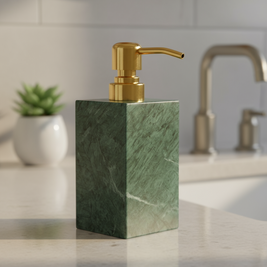 Aurora Marble Soap Dispenser – Solid Stone with Metal Pump