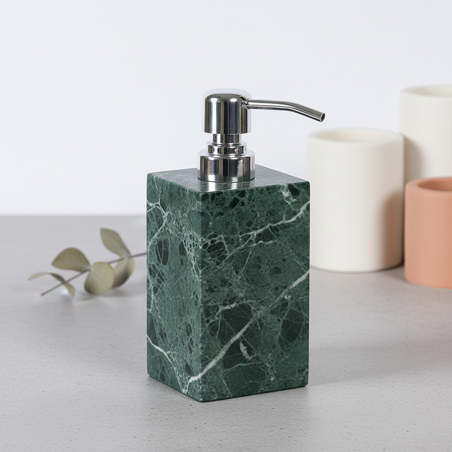 Luxury Marble Soap Dispenser – 1kg Solid Stone with Metal Pump