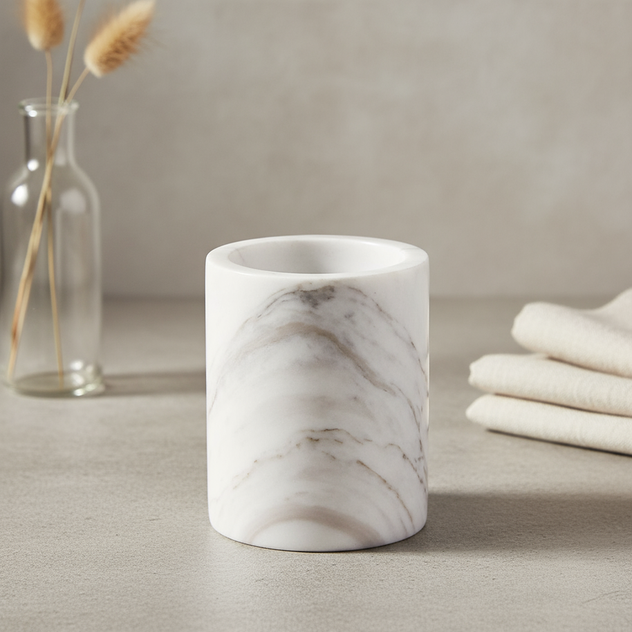Solenne Marble Storage Cup – Solid Stone Organizer
