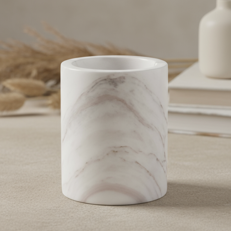 Solenne Marble Storage Cup – Solid Stone Organizer