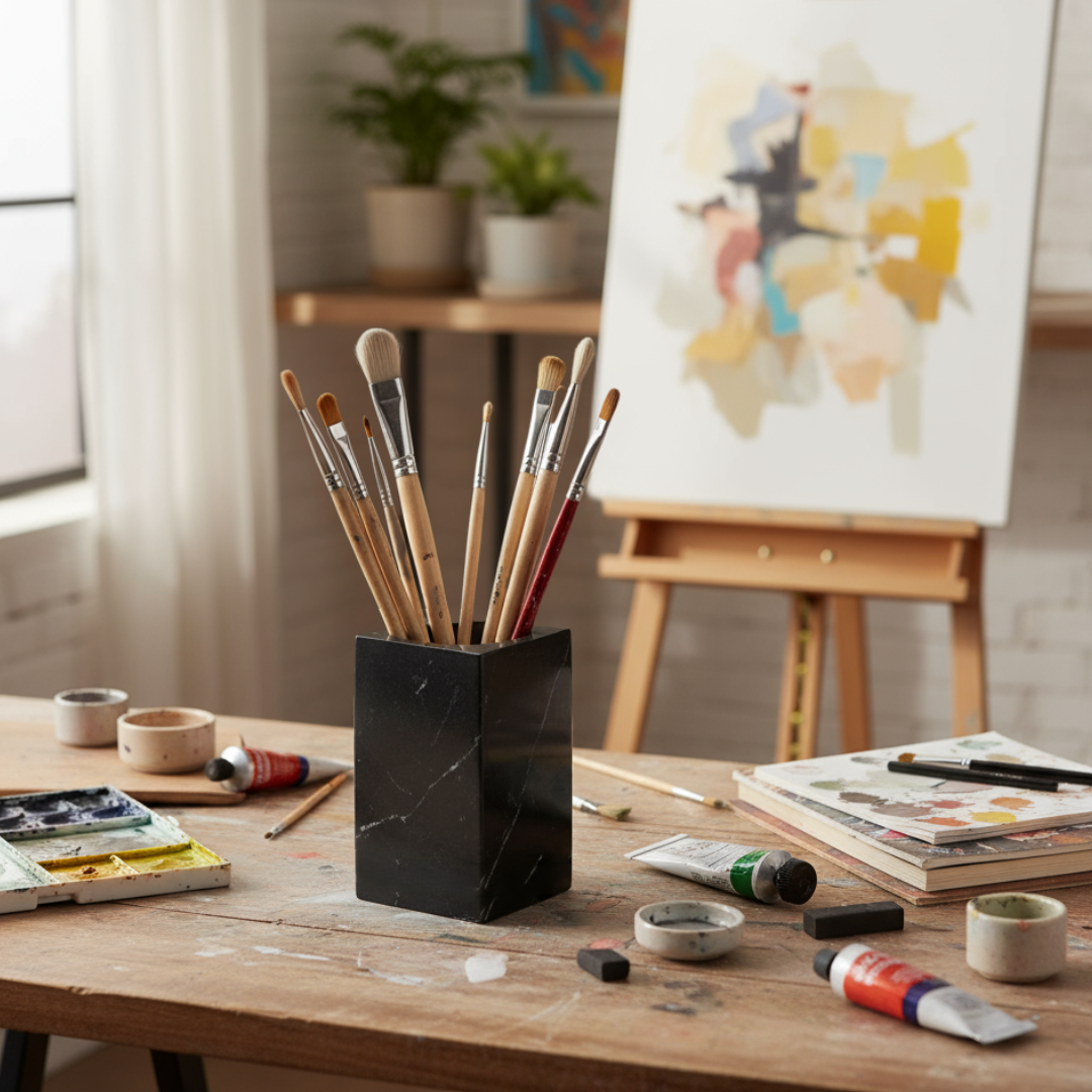 Verdara Rectangular Marble Storage Cup