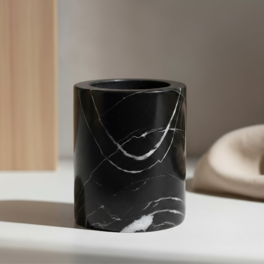 Solenne Marble Storage Cup – Solid Stone Organizer