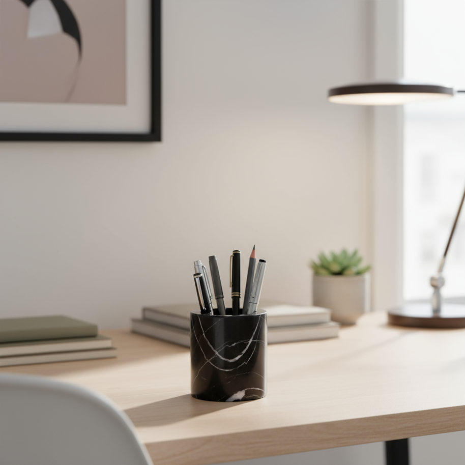 Solenne Marble Storage Cup – Solid Stone Organizer