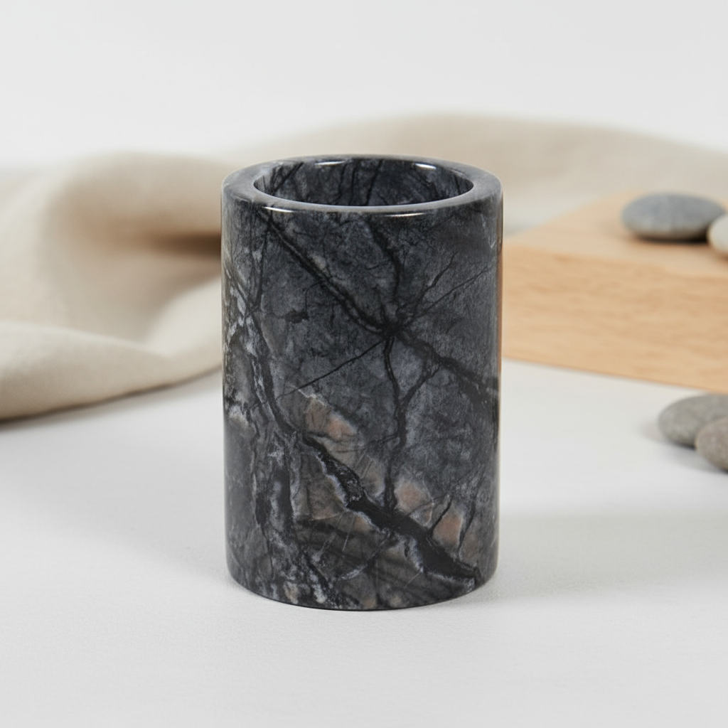 Marquina Marble Storage Cup