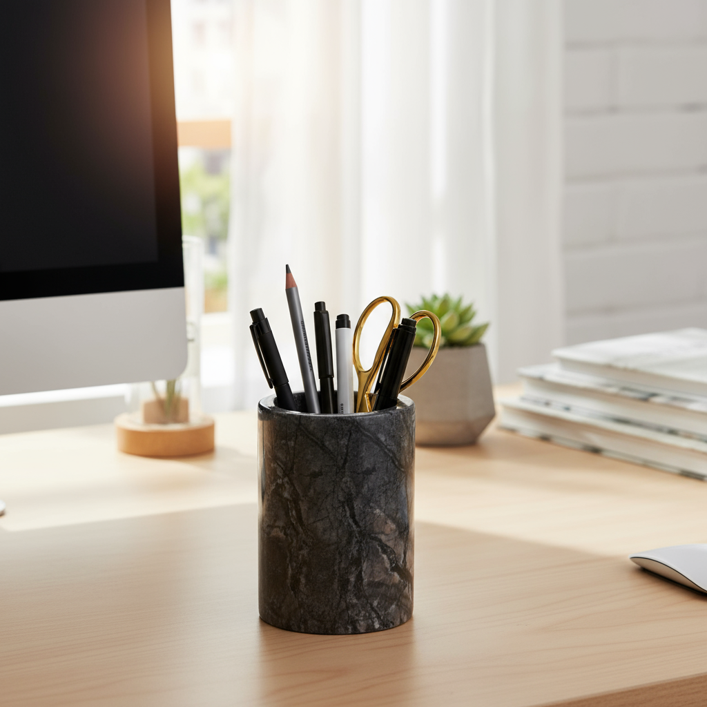 Marquina Marble Storage Cup