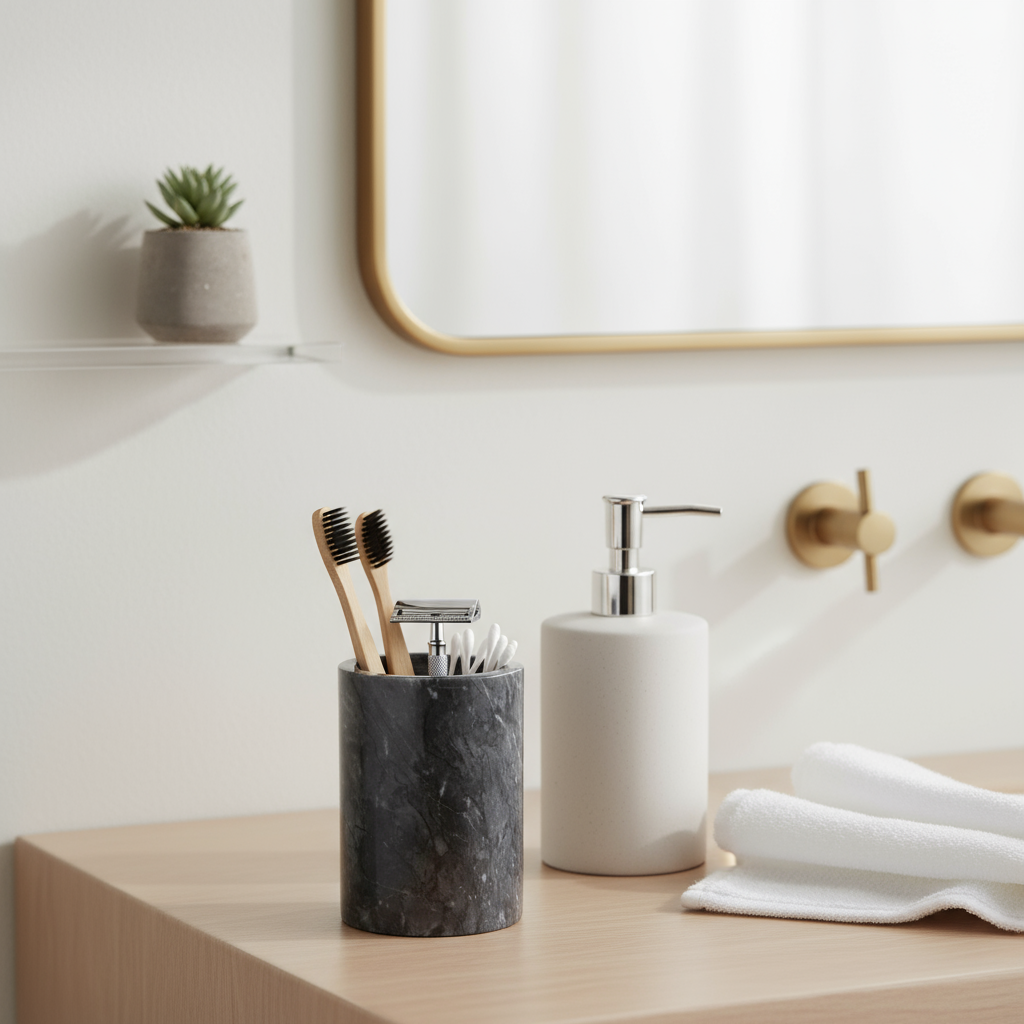 Marquina Marble Storage Cup