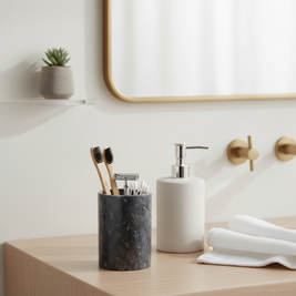 Marquina Marble Storage Cup