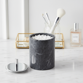 Luxury Solid Stone Marble Cotton Swab Canister