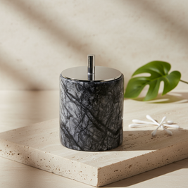 Luxury Solid Stone Marble Cotton Swab Canister