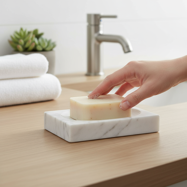 Artisan Marble Soap Dish – Solid Stone Luxury