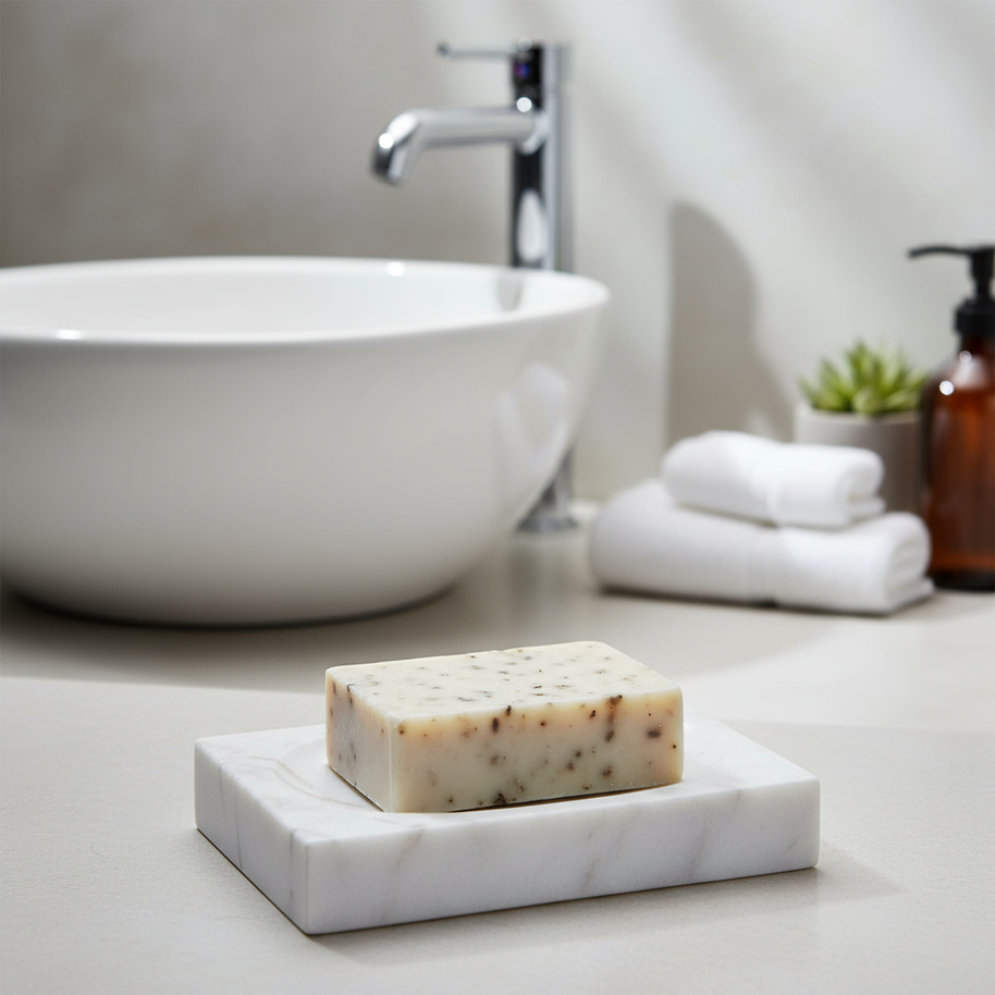 Artisan Marble Soap Dish – Solid Stone Luxury