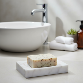 Artisan Marble Soap Dish – Solid Stone Luxury